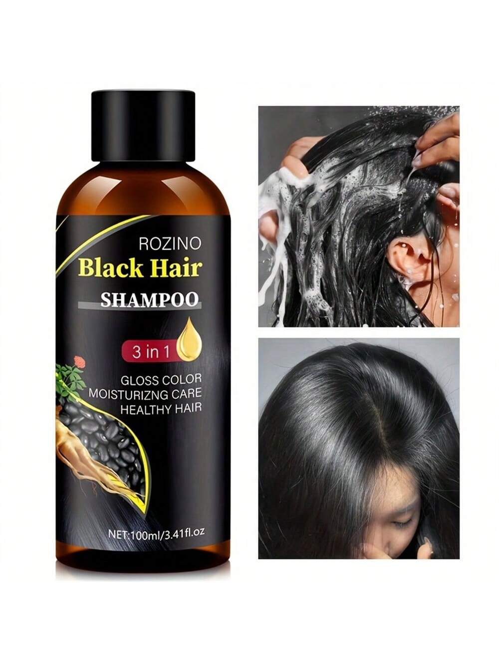 

Многофункциональный шампунь 3-в-1 глубоко очищает и увлажняет волосы, облегчая их очистку.. Чистые корни волос растений естественным образом становятся черными и пушистыми, чёрный