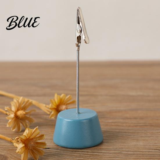 Waterproof Wooden Clip Wood Place Card Holder with Metal Clip Small Table Number