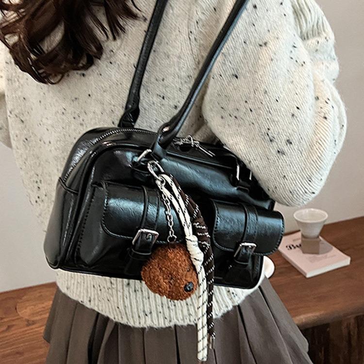 Vintage Fashion Underarm Bag for Women 2025 New Trend Multi-Pocket Shoulder Bag Niche Design Bowling Bag for Women