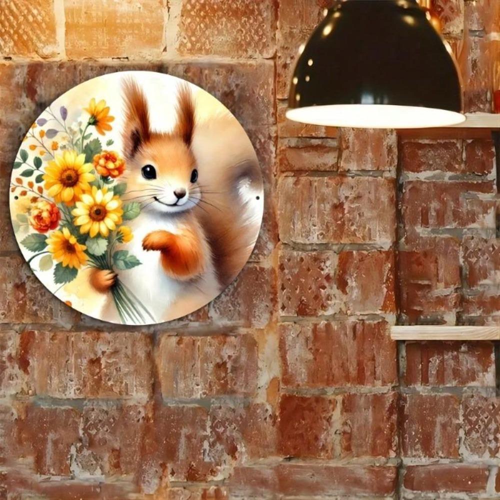 Vintage Squirrel Metal Tin Sign Wall Art Retro Rustic Decor Inspirational Quotes Weatherproof
