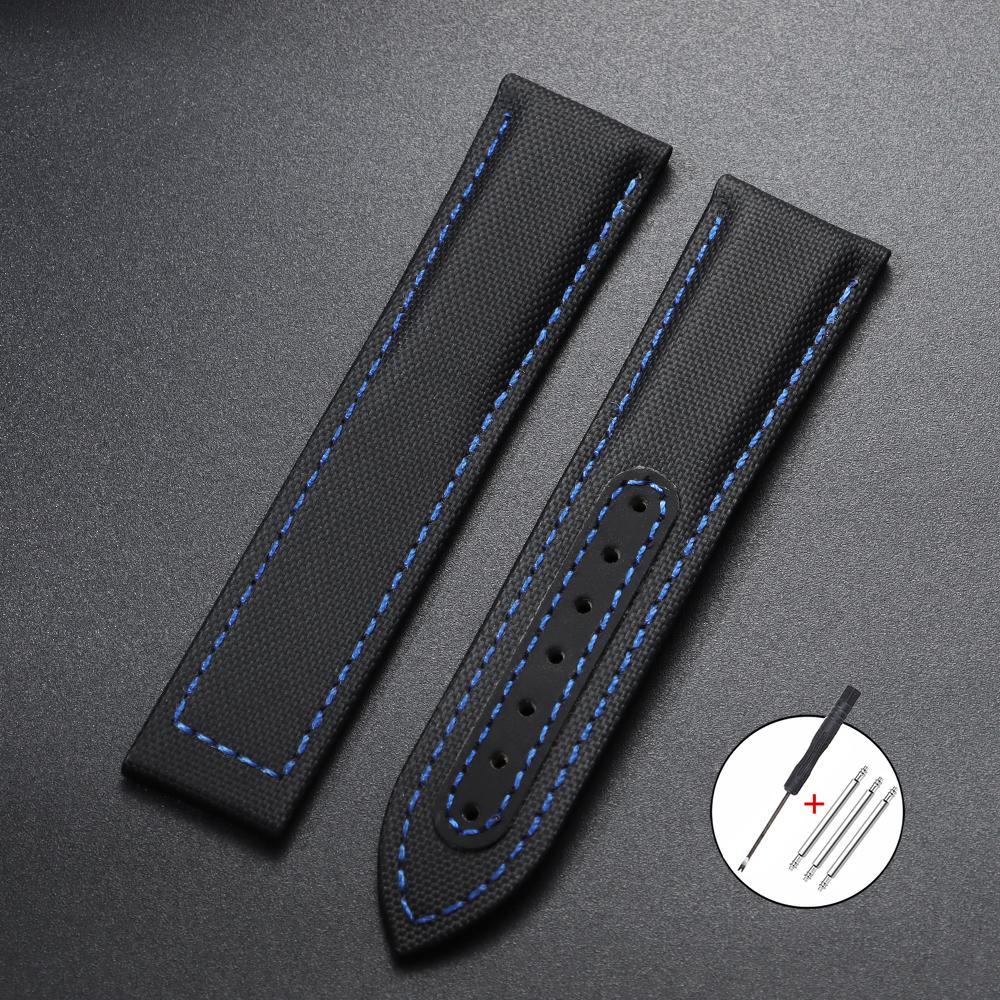 20mm 22mm Universal Nylon Watchband Waterproof Sailcloth Watch Strap for Omega Sports Wrist Bands Belt for Men Women Accessories