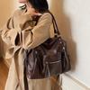 Vintage Large Capacity Bag Commuter Crossbody Bag Women's Shoulder Hand Tote Bag Short Distance Luggage Bag