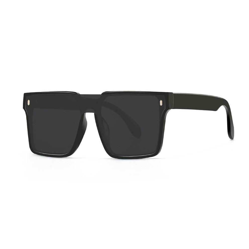 Stylish Square Frame Sunglasses With Polarized Lenses For Beach Trips And Streetwear Enthusiasts BlackFrameGrayLens