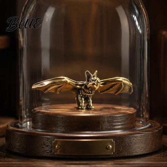 Unique Mini Animal Figurine Brass Bat Figurines, Vintage Copper Flying Statue, Collectible Durable Metal Decor Ornament, Desk Feng Shui Sculpture for