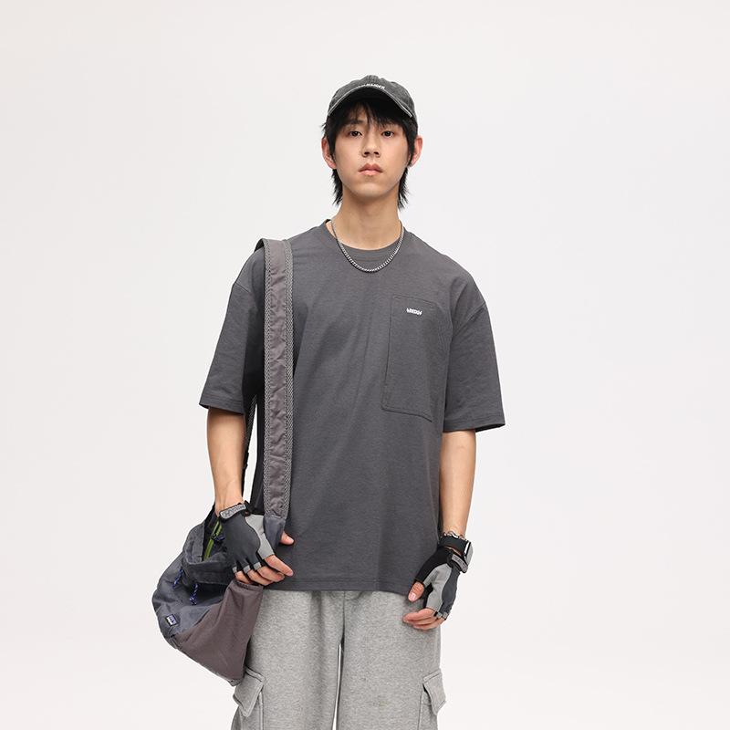 Stylish Short-Sleeve T-Shirt Casual Round-Neck Men's Loose-Fit Trendy Brand High-End Look Outdoor Moisture-Wicking Top