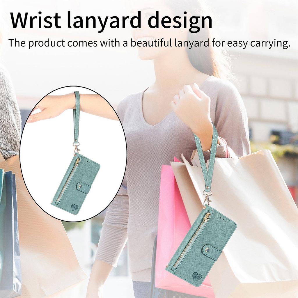 For Samsung Galaxy A24 4G (162.1 x 77.6 x 8.3mm) Leather Case RFID Blocking Zipper Wallet Phone Shell