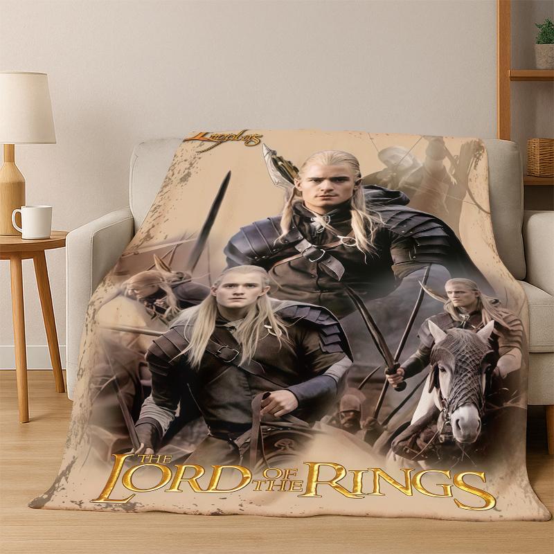 Movie L-Lord of The Rings H-Hobbit Flannel Blanket Soft Warm Blanket Throw Blanket for Bedroom Living Room Bed Picnic Gift Kid