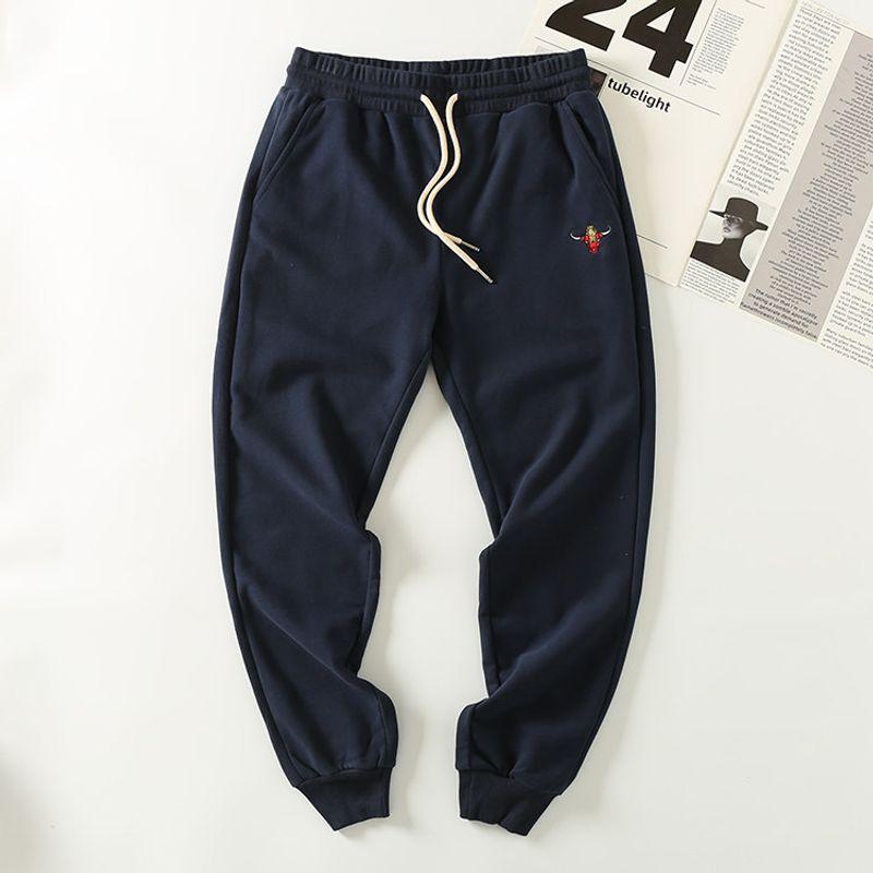 Foreign Trade Export Japan Original Sports All-Matching Casual Pants Royal Blue 3XL