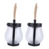 2pcs Solar Lantern Outdoor Lights Solar Powered USB Rechargeable Outdoor Lanterns with Realistic Flickering Fire Hemp