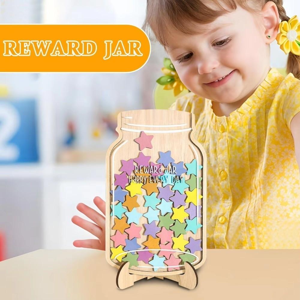 Reward System Star Reward Jars with 45 Stars Self-discipline Reward Bottle  Office