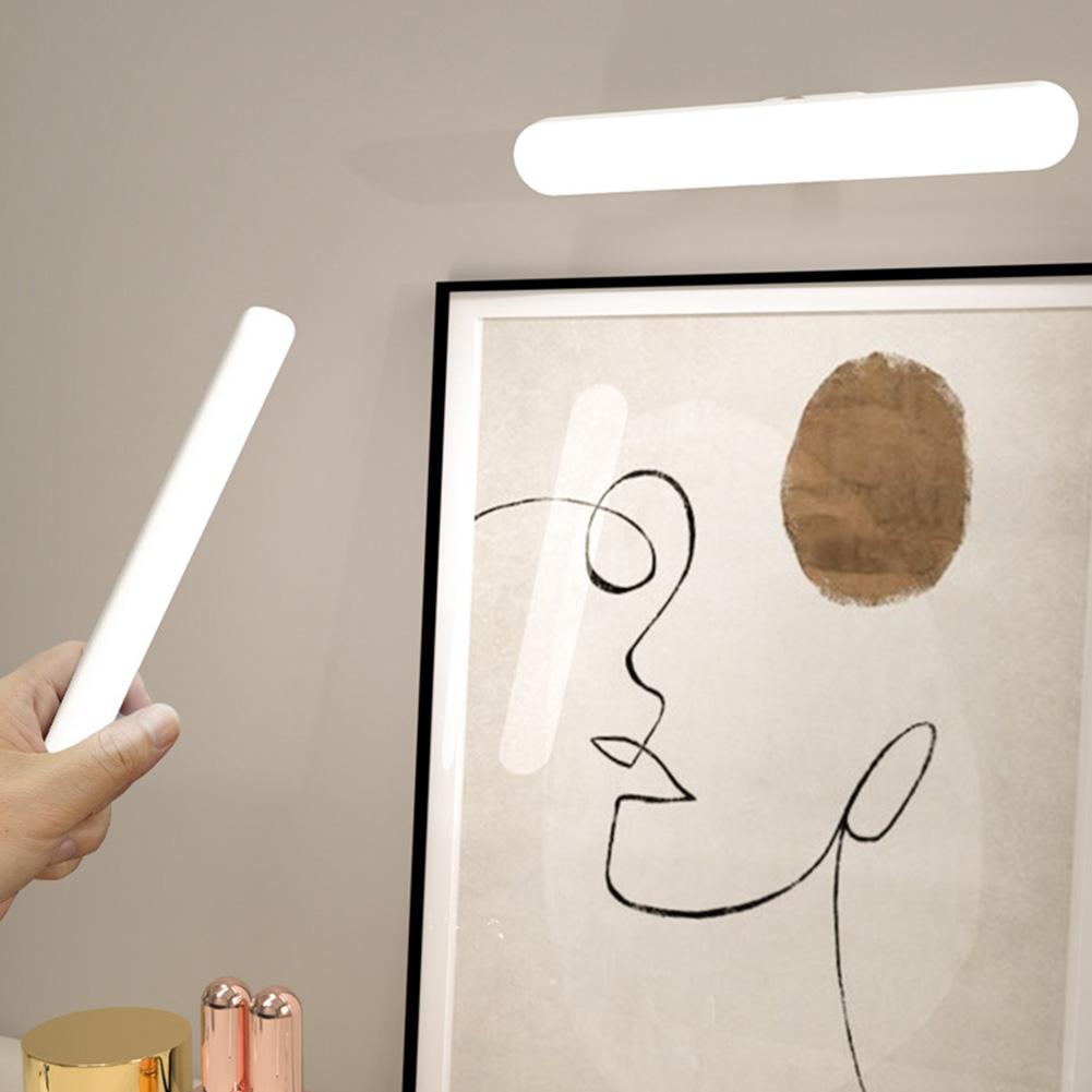 Wireless Mirror Front Lamp Battery Operated LED Magnetic Cabinet Lights Adjustable Color Brightness & Angle for Home Bathroom