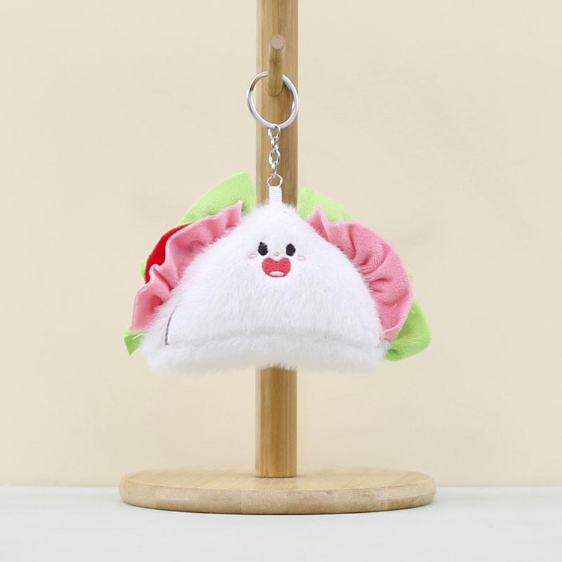 Fun Plush Hamburger Keychain Cute Food Inspired Stuffed Toy Perfect For Decor Home
