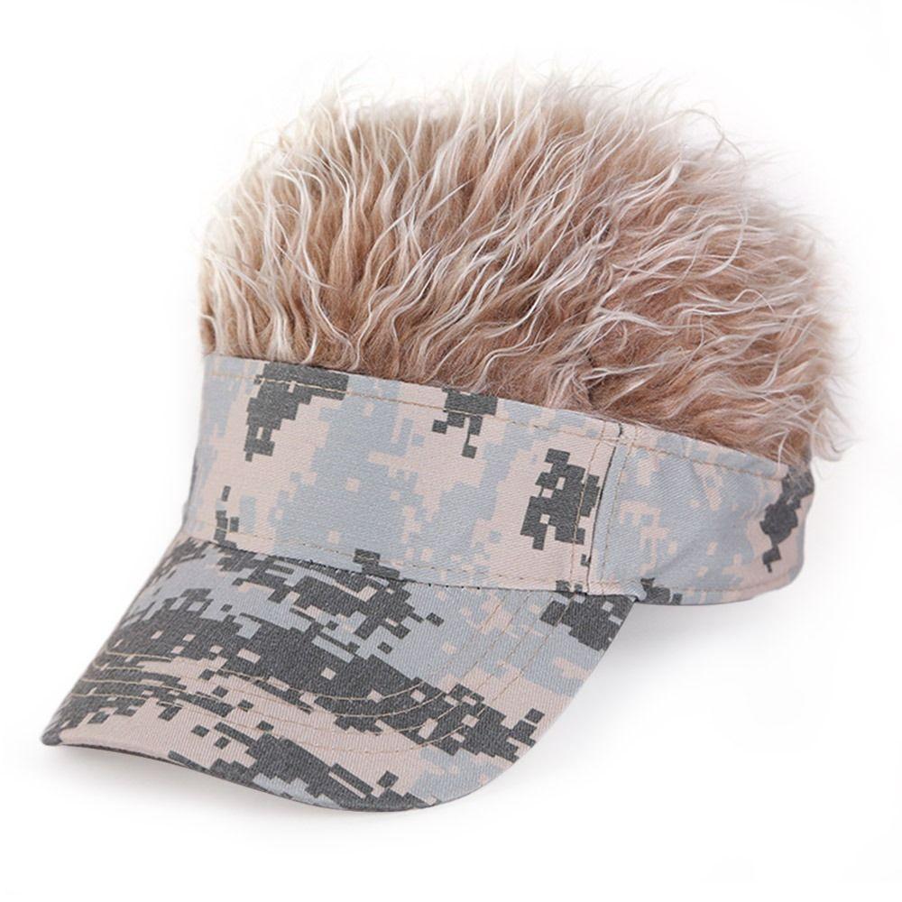 Fashion Hip-Hop Wig Hat Casual Cotton Prank Baseball Hat for Men Outdoor Sport Fake Hair Casual Cap Apparel Accessories