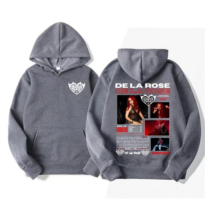 Singer De La Rose New Album Tour Merch Hoodies Men Women Fashion Hip Hop Aesthetic Sweatshirts High Quality Casual Fleece Hoodie