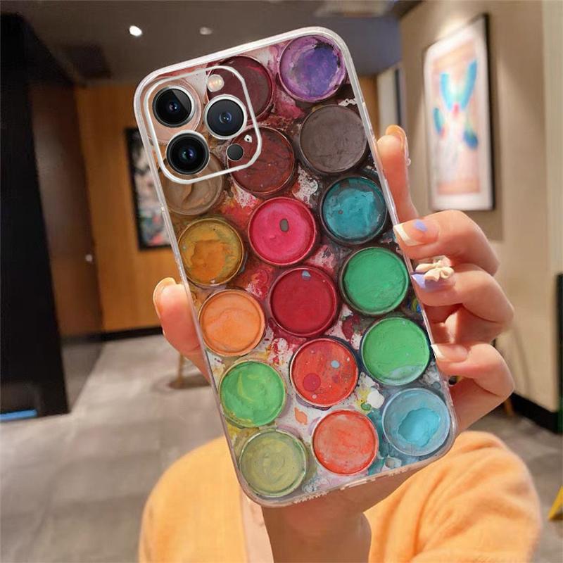 Phone Case For iphone 17 Pro Max Air 16 15 14 13 Pro Max 15 16 Pro 15Plus Watercolors Paint Palette Painting Box Shell