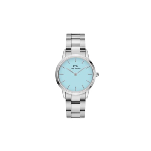 [Official Limited Edition/2-Year Warranty/Limited Edition] Daniel Wellington DW Women's Iconic Link Pastel Capri Watch, 32mm, Blue Dial, Silver, Limit