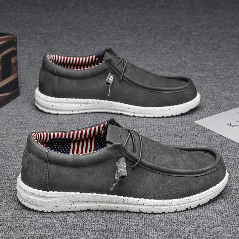 

Модная брендовая мужская обувь для ходьбы, сверхлегкие мужские мокасины с мягкой подошвой, уличная обувь, горячая распродажа 2024 года, повседневная кожаная мужская обувь 46 серый