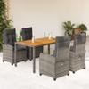 Vidaxl 5-Cz. Gartenmöbel-Set mit Kissen, Grau, PE-Rattan