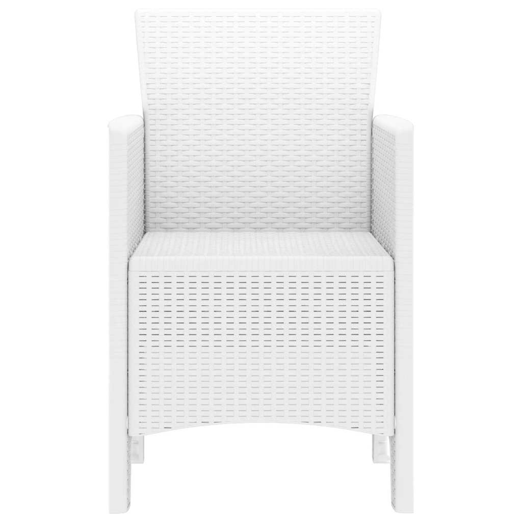Garden Chair with Cushion 2 pcs White 53 x 49 x 85 cm Polypropylene