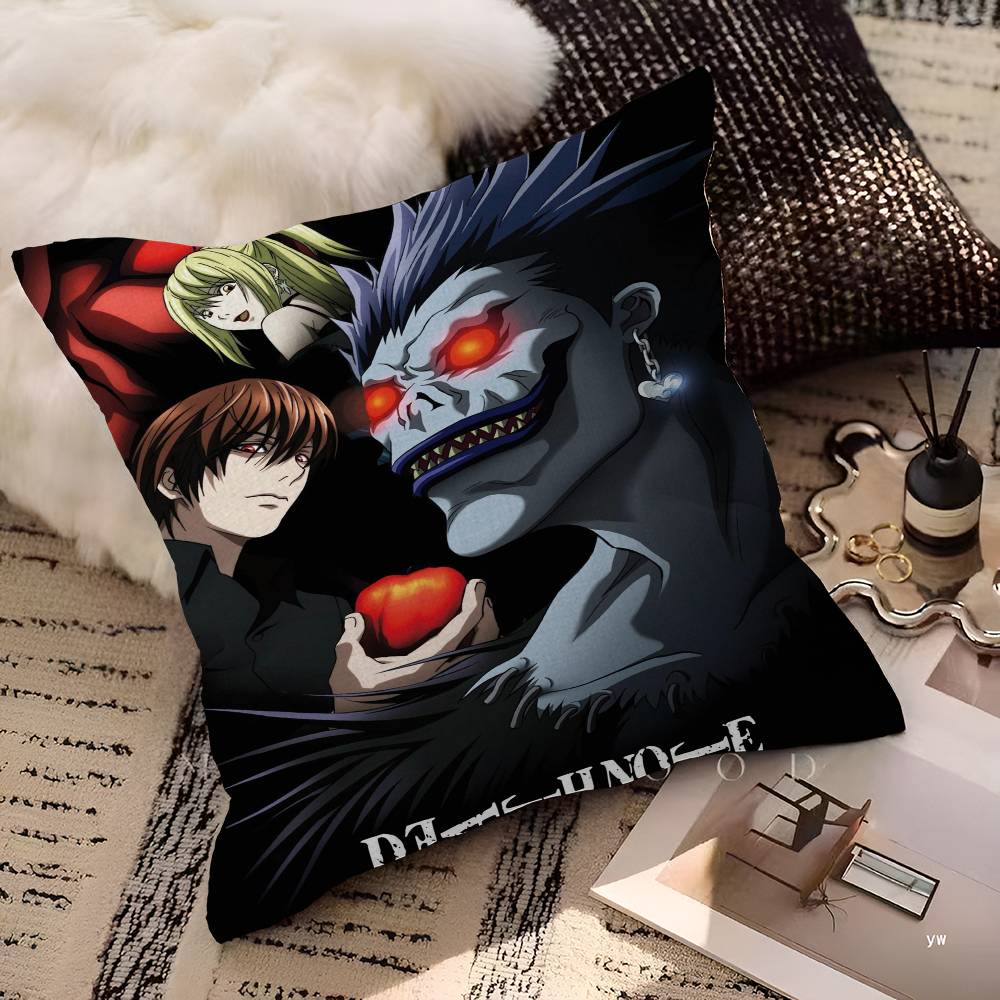 Anime Death Note Cushion Cover Inches Farmhouse Decor Home Throw Pillow Covers for Couch Decorations