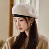 British Style Retro Beret Autumn and Winter Hat for Women Warm Literary Painter Hat Korean Style Versatile Big Head Squash Hat