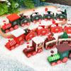 Mini Christmas Train Decoration Santa Claus Holiday Festive Table Ornament Baking Decoration Scene Prop Christmas Party Supplies