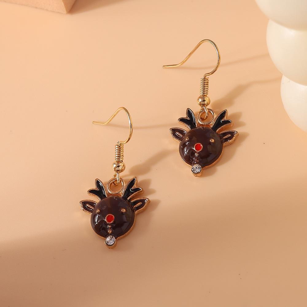 Cute Christmas Earrings Santa Claus Elk Snowman Snowflake Earrings for Women Girls X'mas New Year Jewelry Gifts