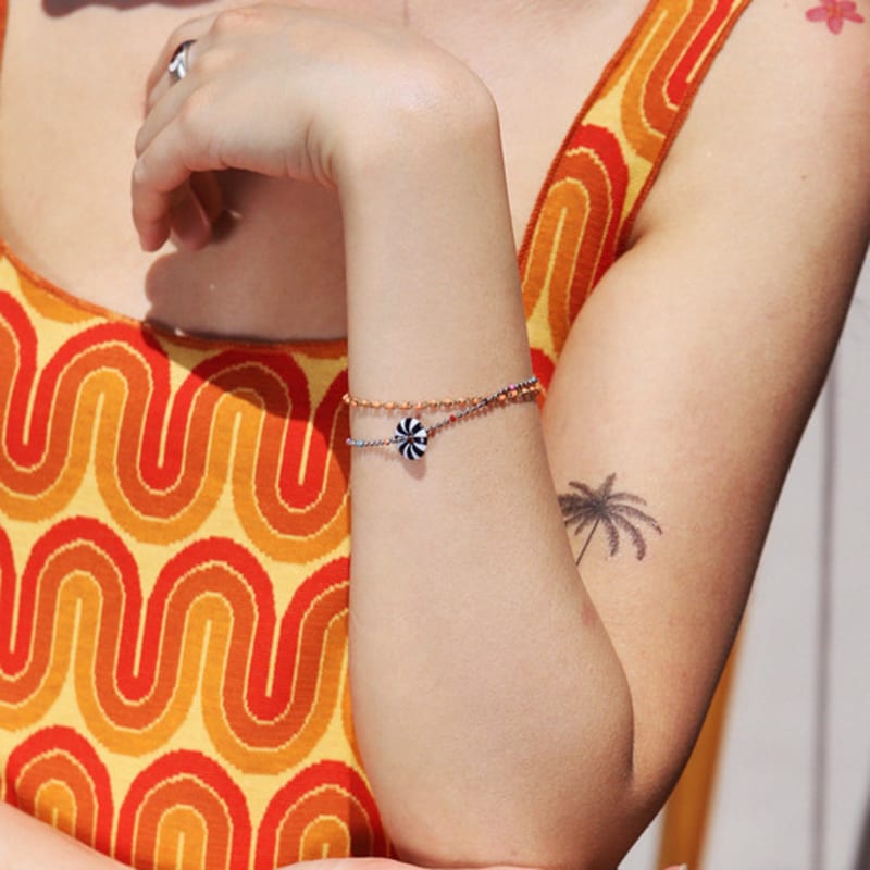 

August Harmony Summer disco bracelet silver+multi