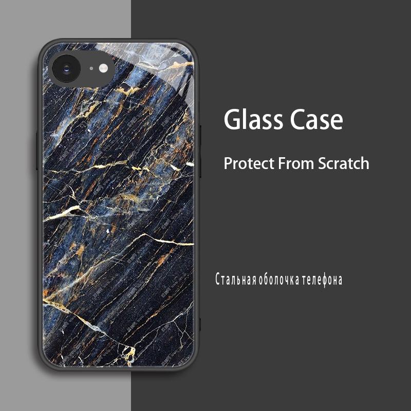 

For iPhone 16e Case Luxury Tempered Glass Case For iPhone SE4 16e SE 2025 SE 4 Cases Marble Painted Protective Fundas Cover For iPhone SE4