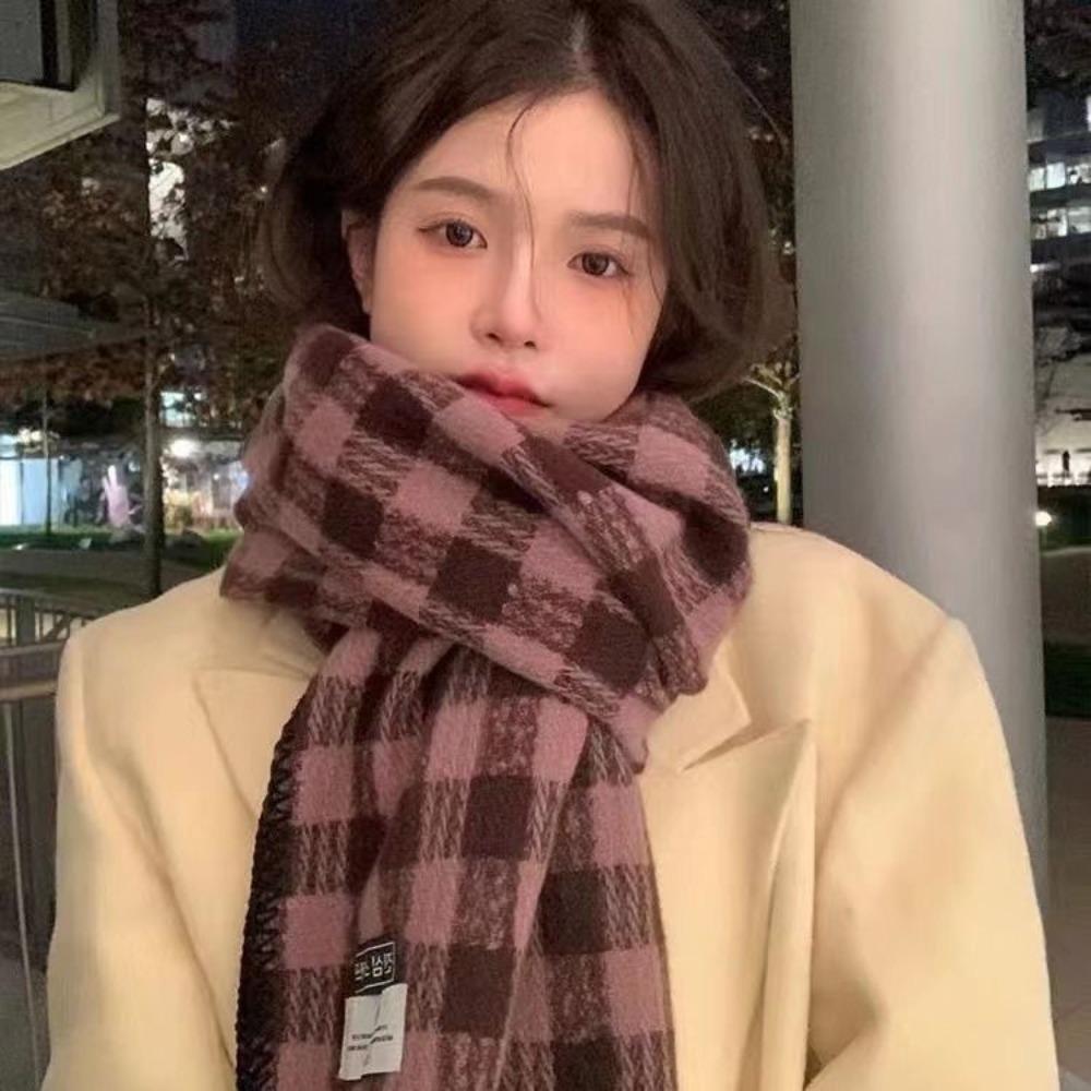 Fashion Imitation Cashmere Winter Plaid Scarf Thick Warm Soft Long Scarves Windproof Blanket Women Wrap Shawls