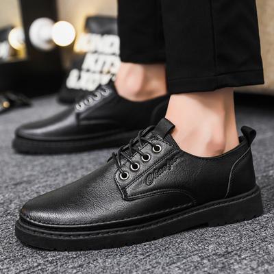 New Men's Shoes Versatile Men's Casual Dress Leather Shoes Fashion Lightweight Men's Business Soft Sole Boys