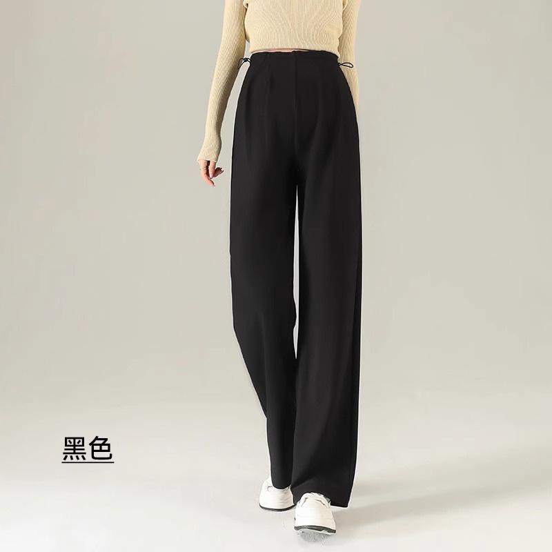 

Брюки для беременных весна и лето новые черные брюки прямого кроя весенние повседневные костюмные брюки свободные весенне-осенние брюки широкие от бедра одежда для беременных M（80-110） чёрный