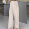 Black Suit Pants Women's Spring and Autumn High Waist Drape and Thin High-end Straight Informal Wide-leg Trousers