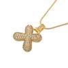 ZHUKOU high quality crystal brass gold letter necklace for ladies good friends couple birthday gift model: VL34