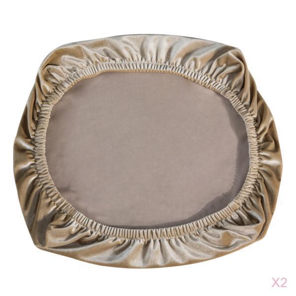 Stretch Velvet Covers Universal Stool Wedding Rome Decor Khaki