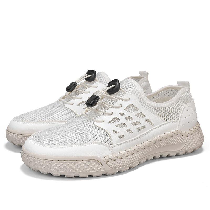 

Large size 4546 men s shoes summer breathable mesh shoes sports and leisure shoes men s hiking shoes hiking shoes mesh hole shoes 38 білий