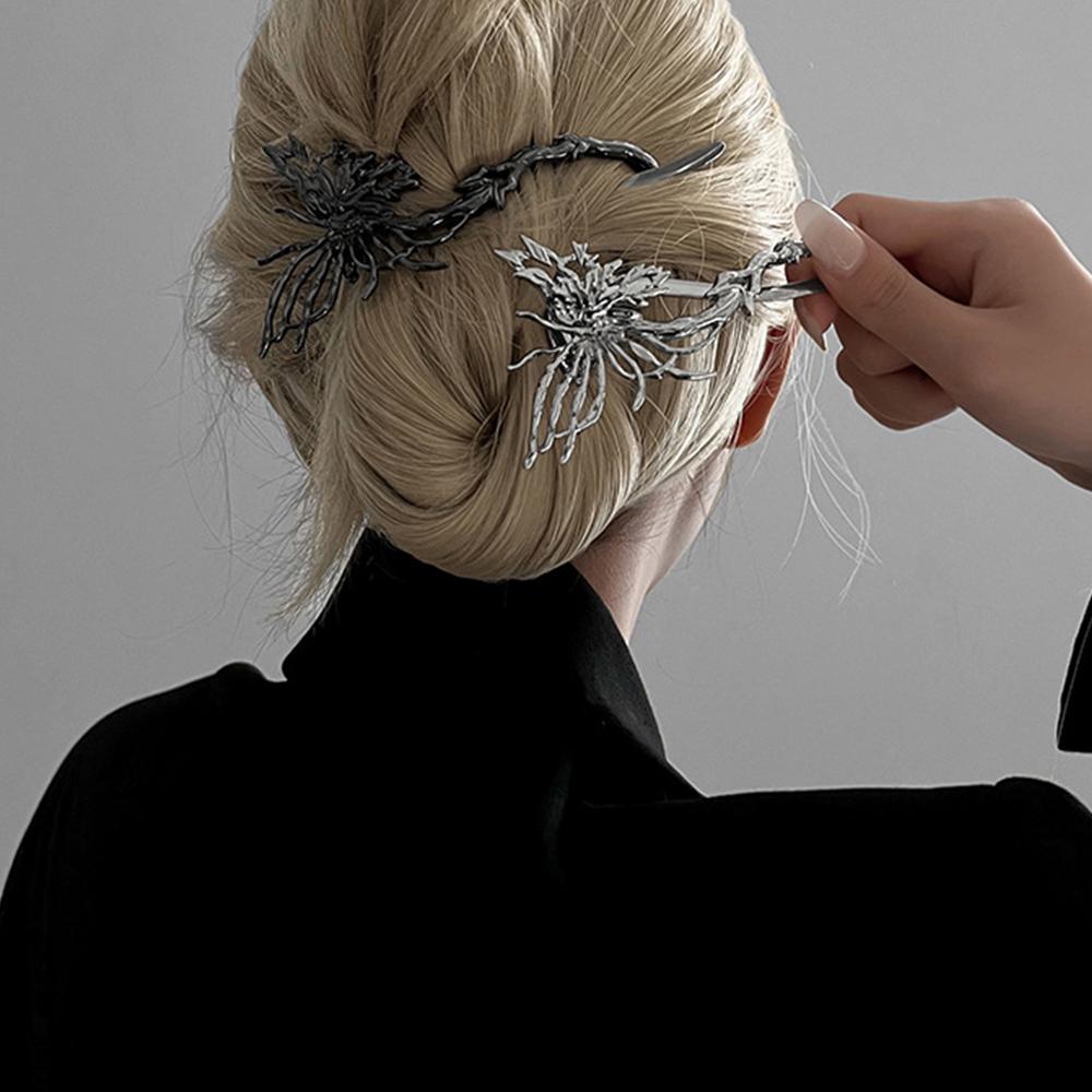 Back of Head Plate Butterfly Alloy Hairpin Large Size Hair Clip Elegant Banana Clip  for Women