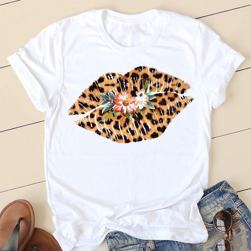 T-Shirts Women Leopard Cactus Fashion 90S Trend 2025 Spring Summer Clothes Graphic T Shirt Tops Lady Print Female Tee Shirt