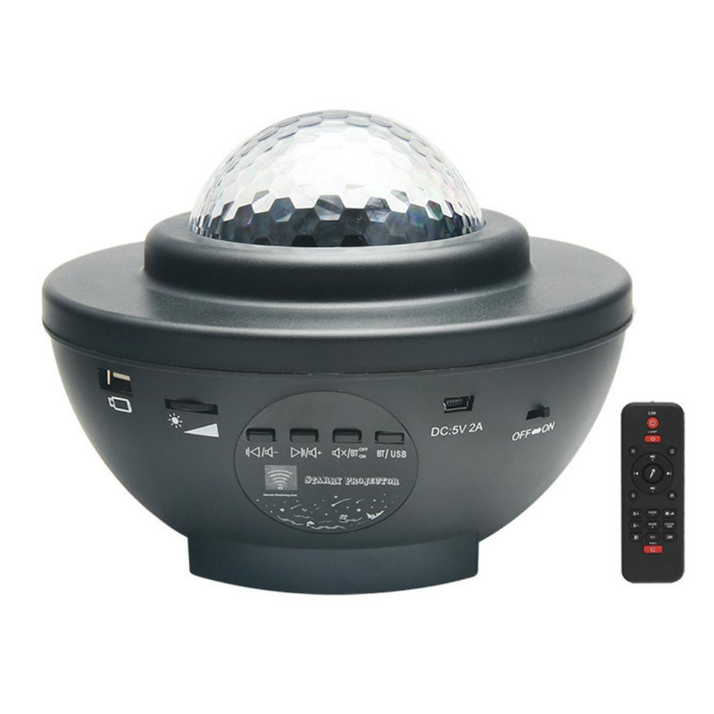 New USB LED Star Projector Night Light Galaxy Starry Night Lamp Ocean Wave Projector with Music Bluetooth Speaker Remote Control for Kid
