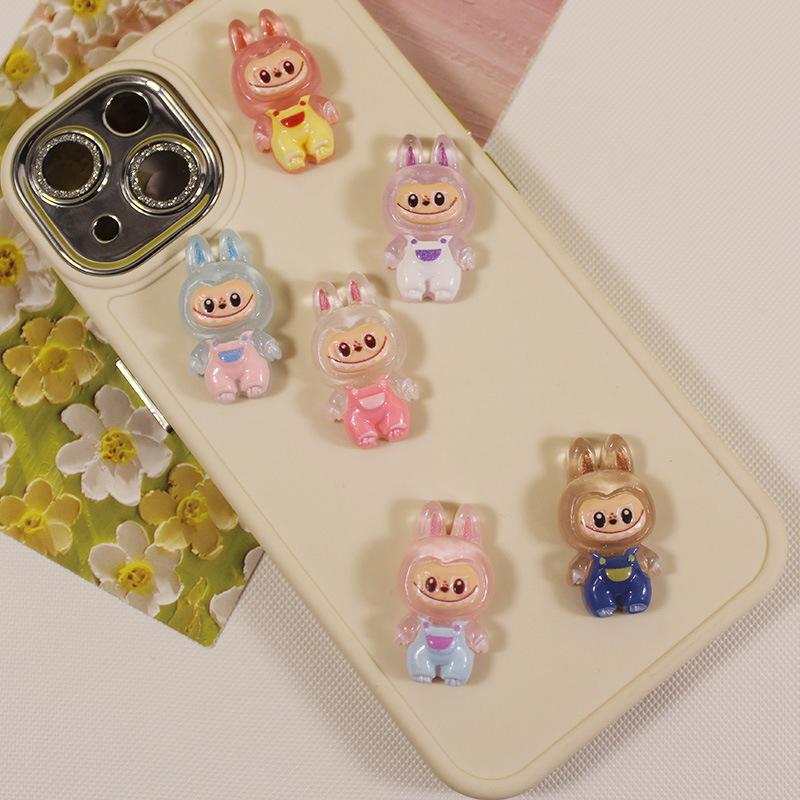 5Pcs Cartoon Cute Luminous  Doll Micro Landscape Mobile Phone Mirrors Diy Resin Decoration Accessories Glow Toy