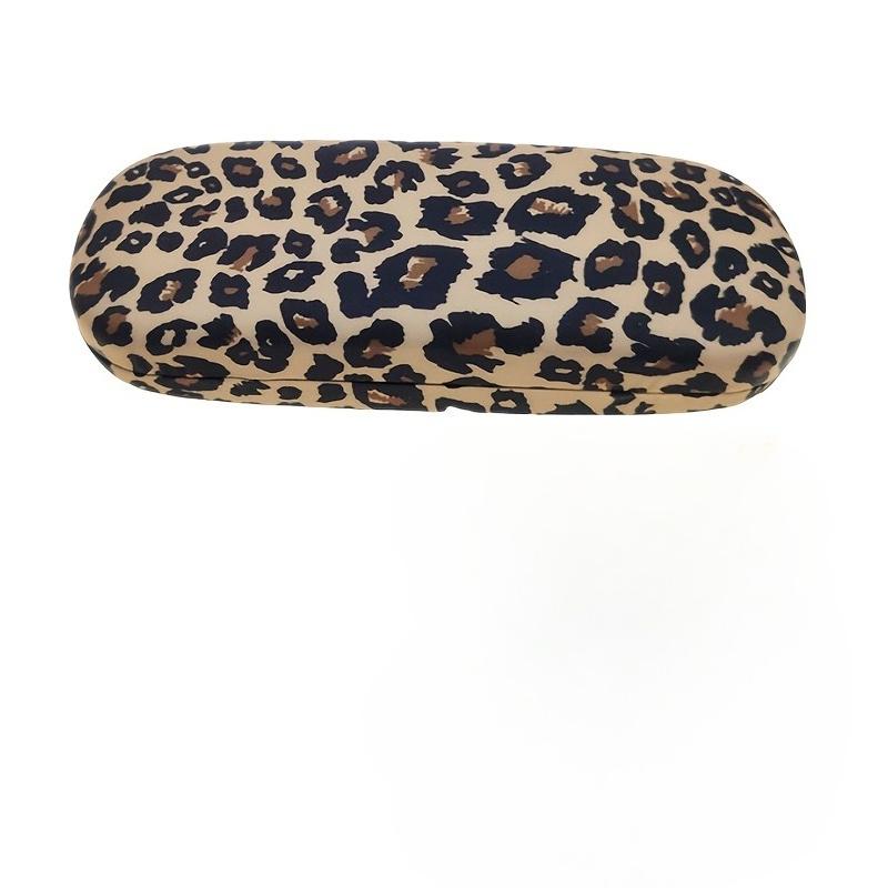 

1pc Luxury Leopard Print Metal Glasses Case - Durable Stainless Steel, Stylish Design for Glasses & Accessories жовтий