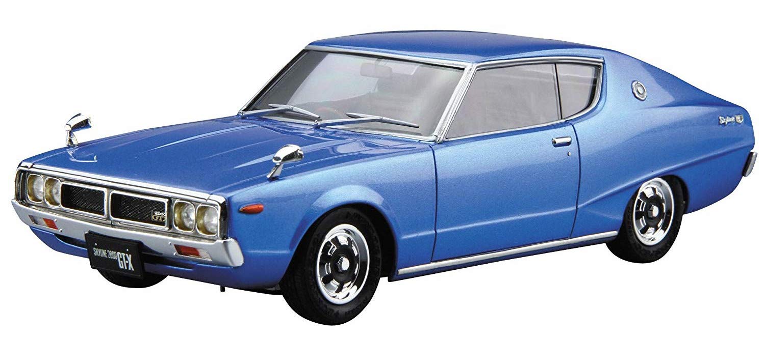 

Aoshima Bunka Kyozai The Model Car Series 49 Nissan KGC110 Skyline 1974 Plastic Model Kit Co., Ltd. (AOSHIMA) 1/24 No. HT2000GT-X синій