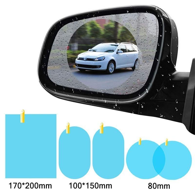 2PCS Car Rearview Mirror Rainproof Film Window Glass Antifog Waterproof Sticker Truck Rearview Mirror Transparent Film Auto Part