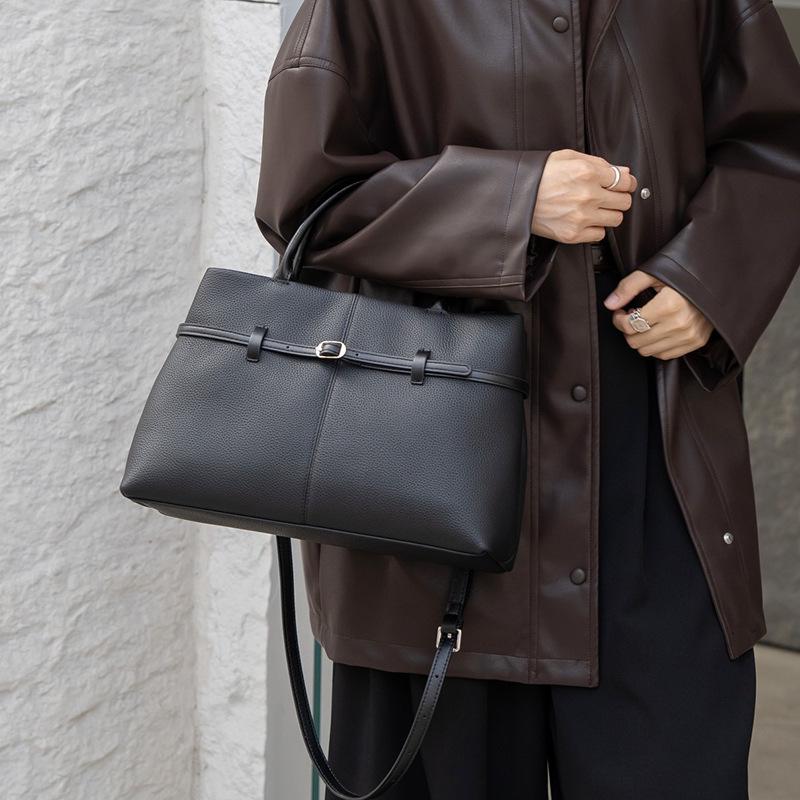 TOGO Cowhide Leather Crossbody Shoulder Bag: Large Capacity Versatile Women s Tote for Work and Commute