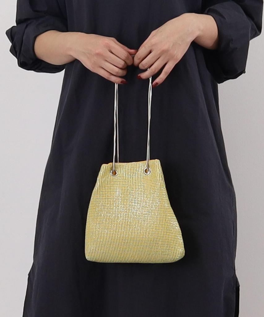 Cuco Metal Mesh Drawstring Tote Bag 2413113005 Yellow (034)