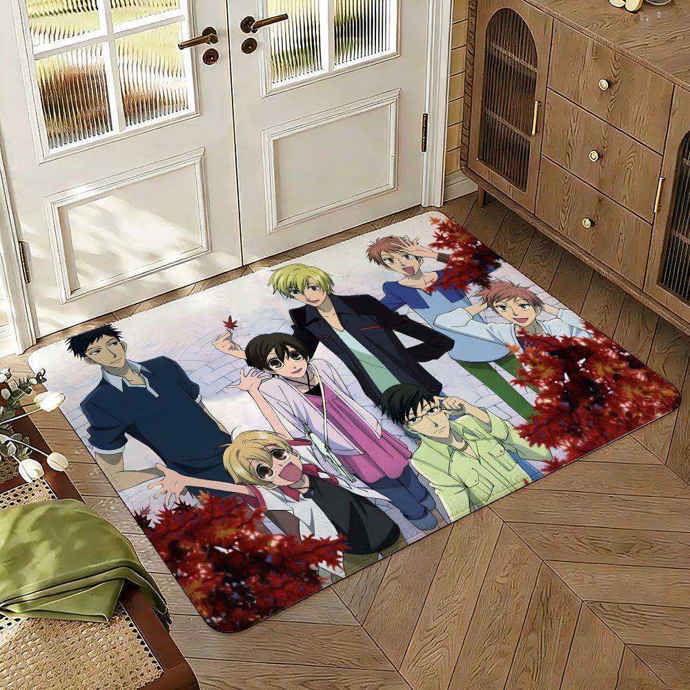 Ouran High School Host Club Floor Mat Soft Thickened Absorbent Non-Slip Bedroom Living Room Door Mat Home Decor Flannel Rugs