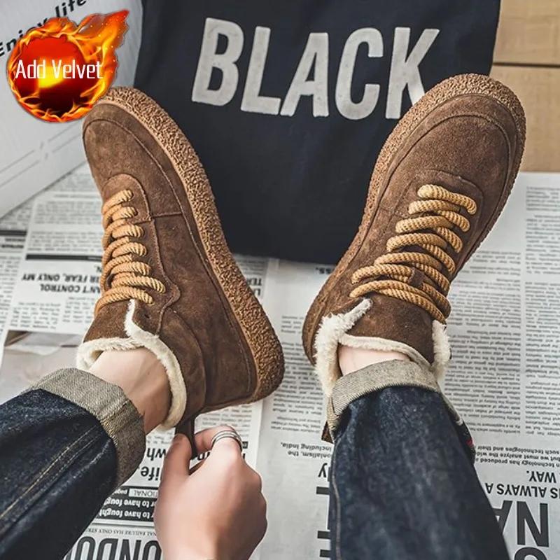 Fashion Snow Sneaker Boots for Men Casual Lace Up Winter Sport Shoes Man Fleece High Quality Cotton Shoe Waterproof Outdoor Hiking Offer