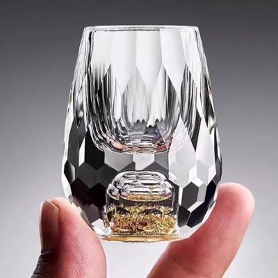 Embedded Gold Foil Baijiu Cup Hotel Wedding Party Drinking Transparent Wine Glass Atmospheric Gift Box Spirit Cup Set