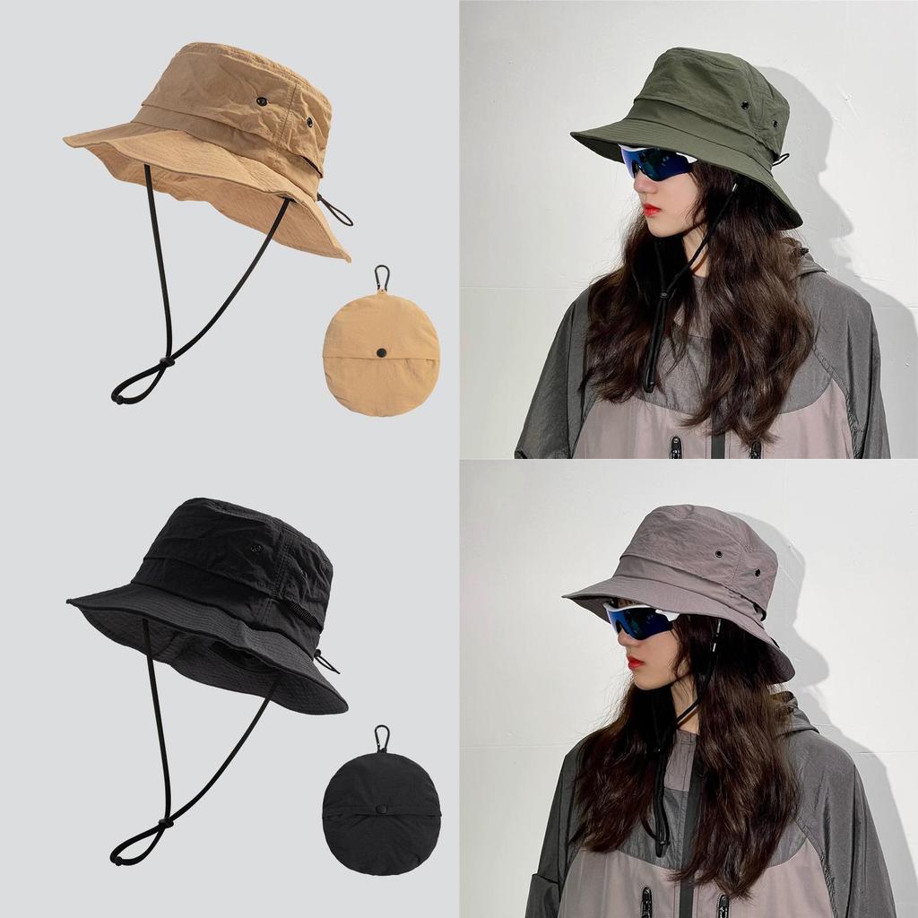 Outdoor Sun Protection Hat With Wide Brim Nylon Foldable For Men And Women