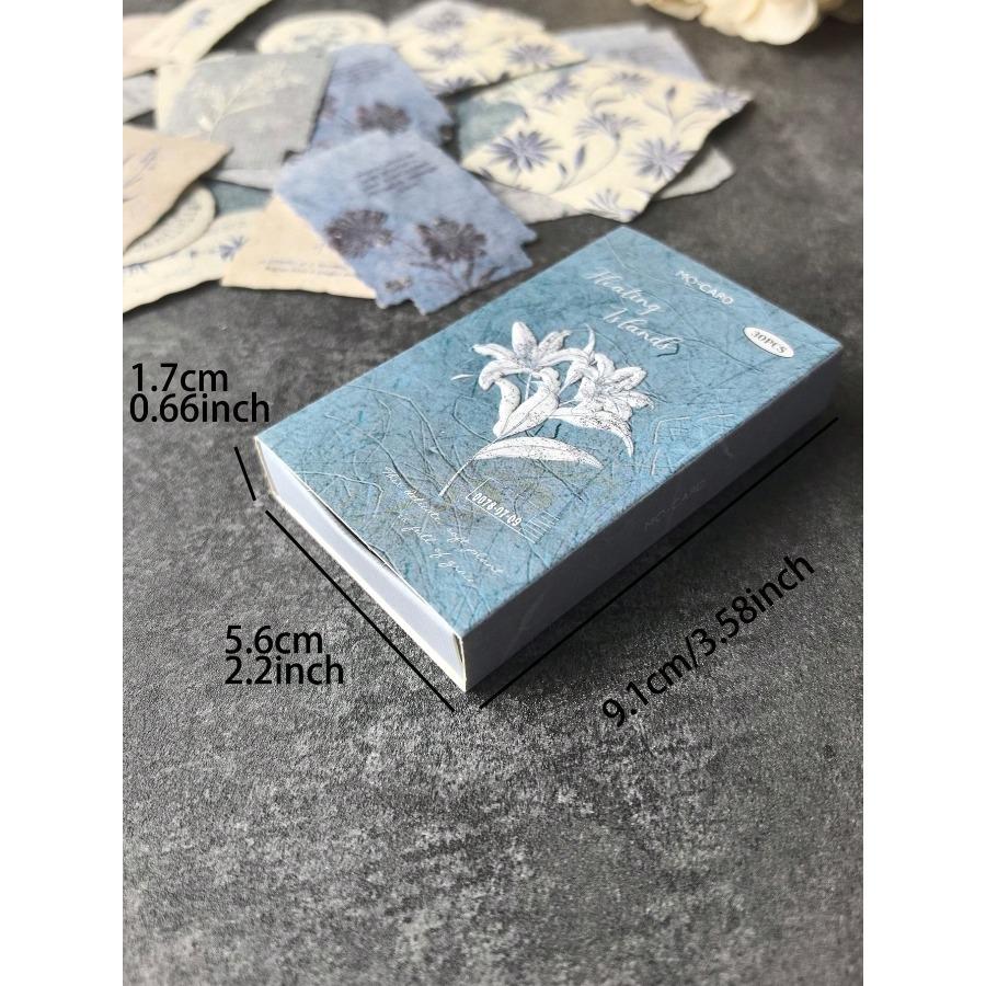 1 Box 30pcs Embossed Vintage Floral Natural Texture English Labels Decorative Stickers for Scrapbooking, School Supplies, Back To School